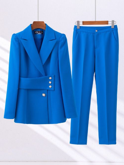 High Quality Women Business Work Wear Formal 2pcs Set Blazer Jacket And Trouser
