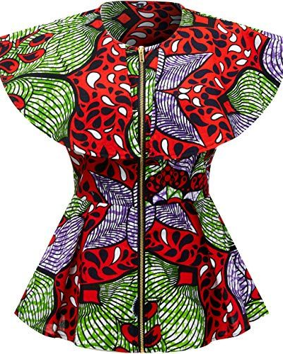 SHENBOLEN Women African Print Top Ankara Dashiki Shirt