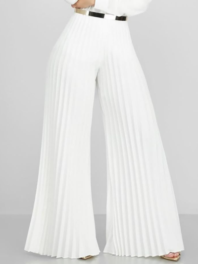 Solid Pleated Wide Leg Casual Pant