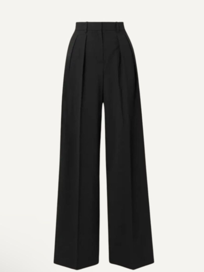 High waist Black Double Pleat Pants