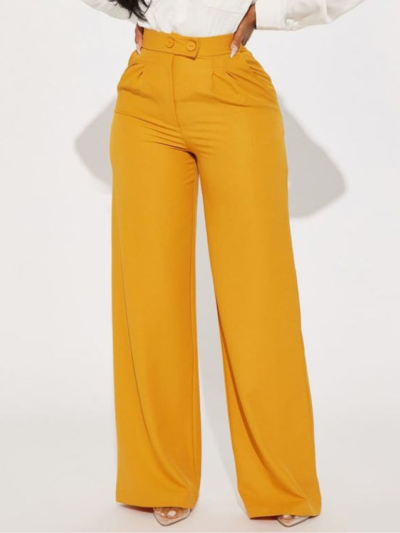 High waist yellow Pants